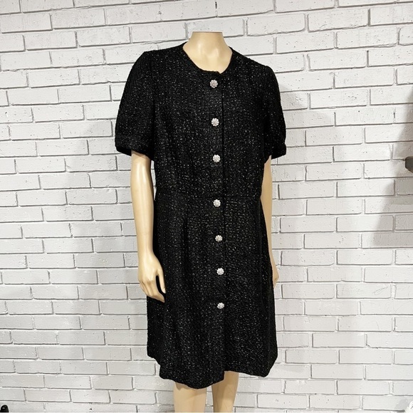 Boden Women’s Black Metallic Textured Mini Dress - Picture 1 of 11